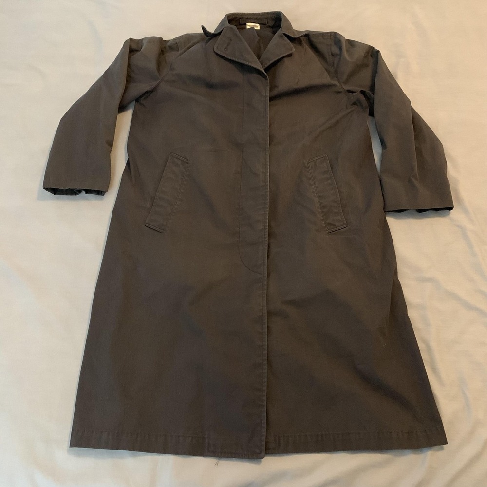 Vintage US Army Raincoat Womens‎ 8S Black Trench Coat Polyester Cotton 80s
